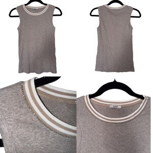 Peserico Micro-rib Jersey Tank with Metallic Trim